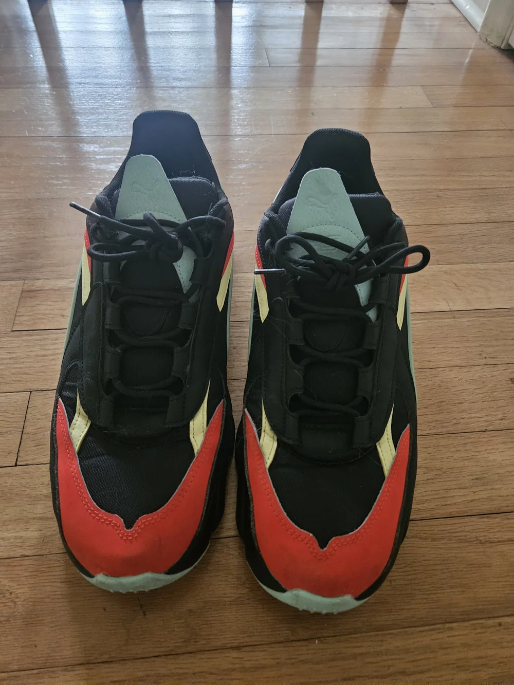 Black Puma R System Size 13 Men Athletic Sneakers - Picture 3 of 7